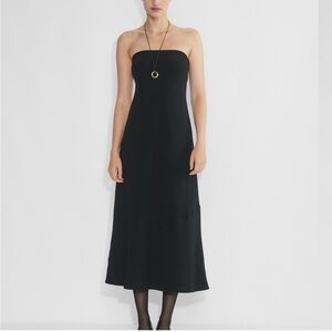 New M Aritzia Black Maxi Strapless Dress Medium LBD